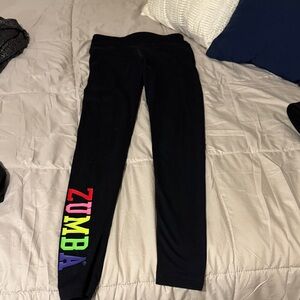 Zumba Fitness Black Leggings with Colorful Lettering